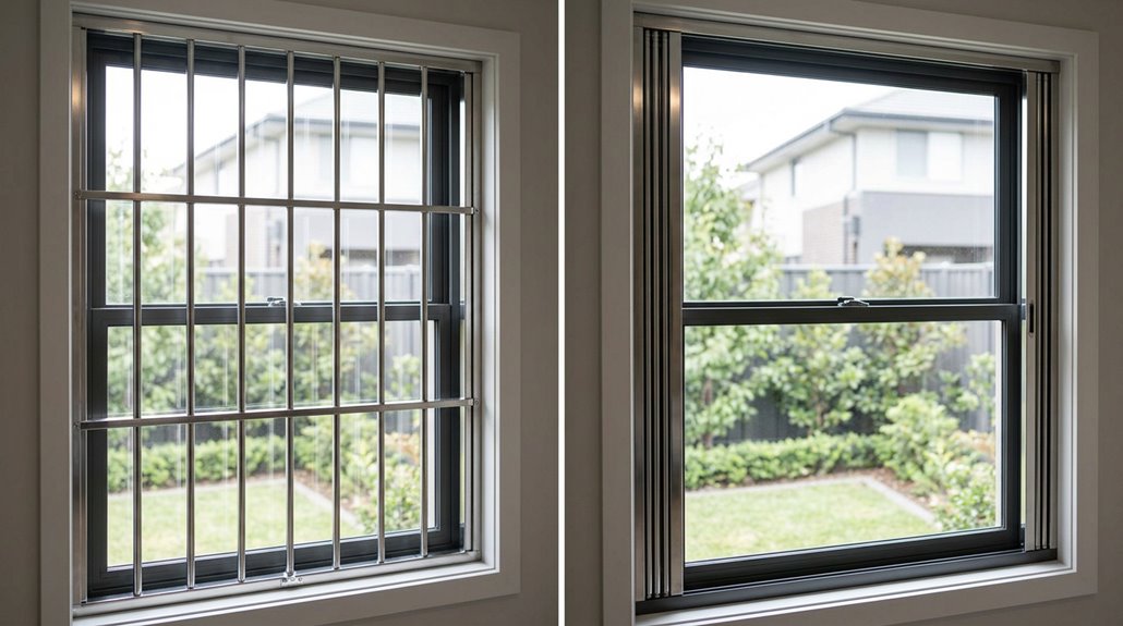 retractable burglar bars fire escape