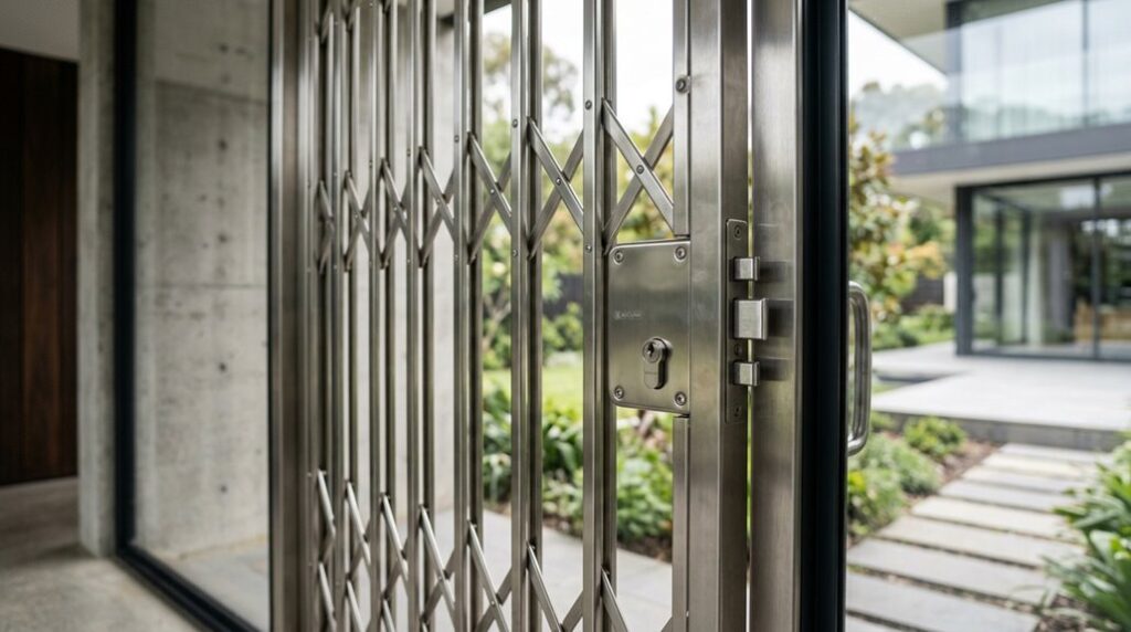 retractable gates with slam locks