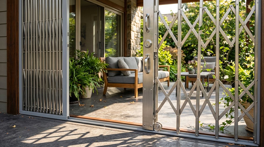 retractable security trellis doors