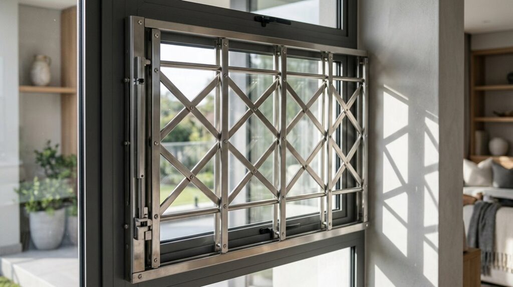 retractable window trellis bars