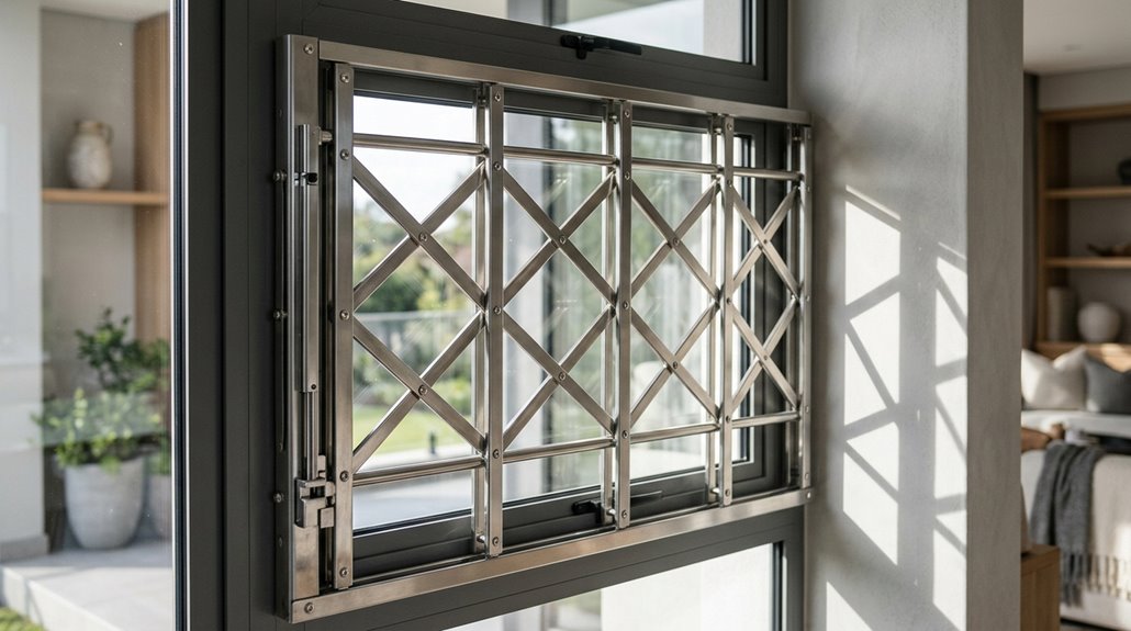 retractable window trellis bars